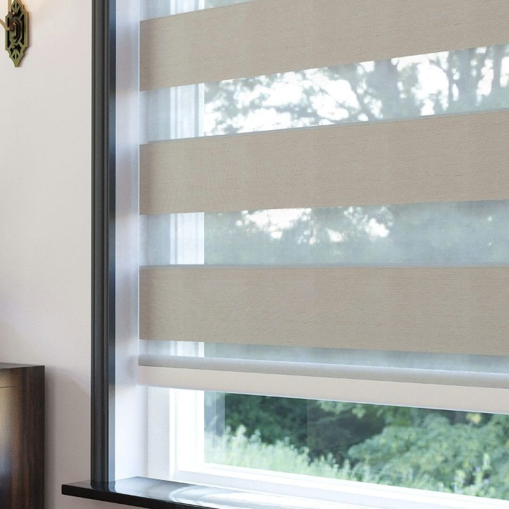 Latte Plain Zebra Roller Blind