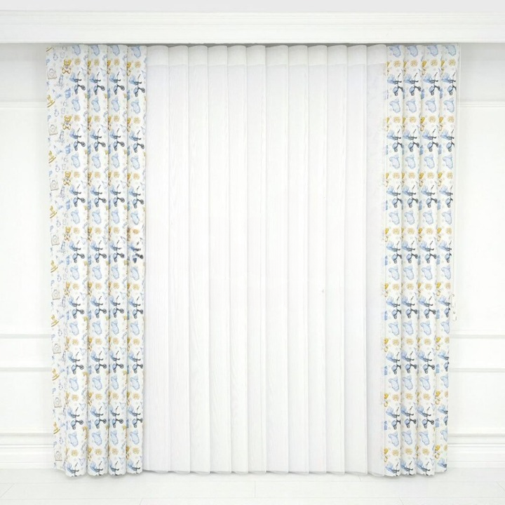 Teddy Bear Print Vertical Sheer Blind