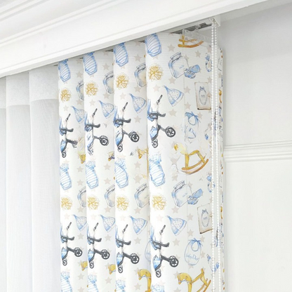 Teddy Bear Print Vertical Sheer Blind