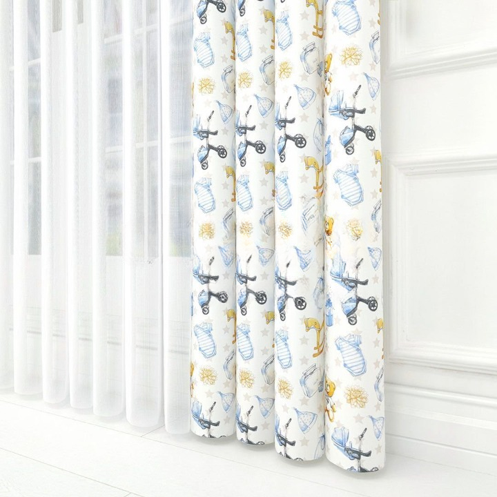Teddy Bear Print Vertical Sheer Blind