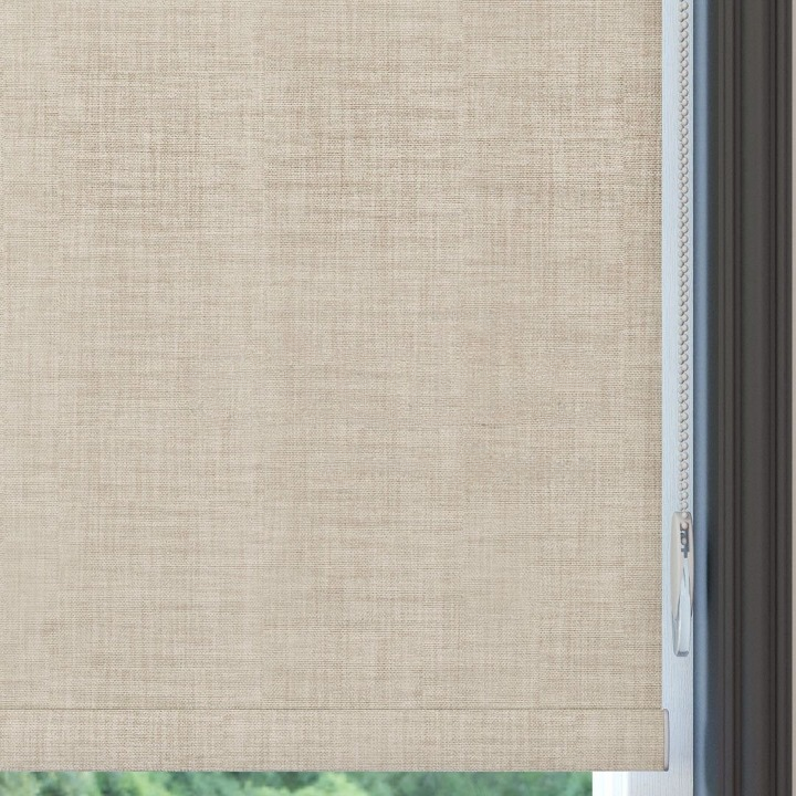 Beige Linen Textured Blackout Roller Blinds