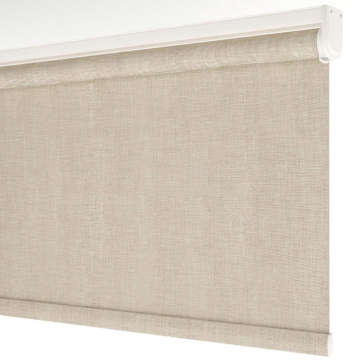 Beige Linen Textured Blackout Roller Blinds