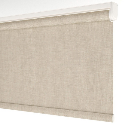 Beige Linen Textured Blackout Roller Blinds