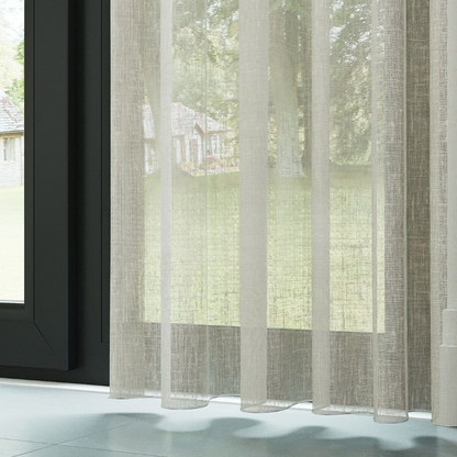 Beige Crushed Linen Look Sheer Curtain