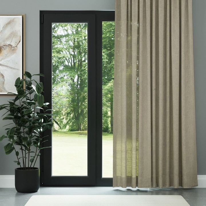 Begie Shimmering Plain Sheer Curtain