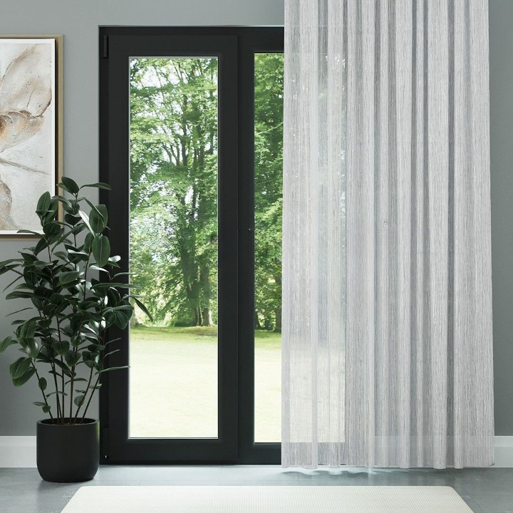 White Bark Textured Sheer Curtain