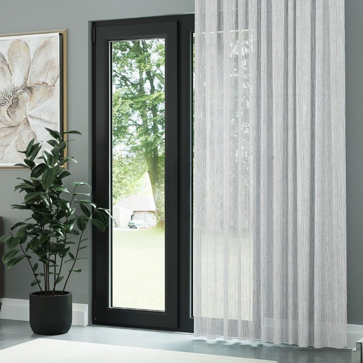 White Bark Textured Sheer Curtain
