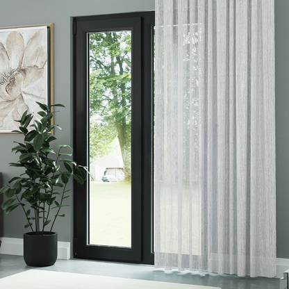 White Bark Textured Sheer Curtain