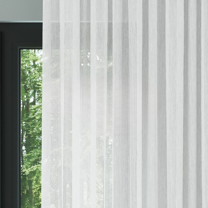 White Bamboo Textured Sheer Curtain