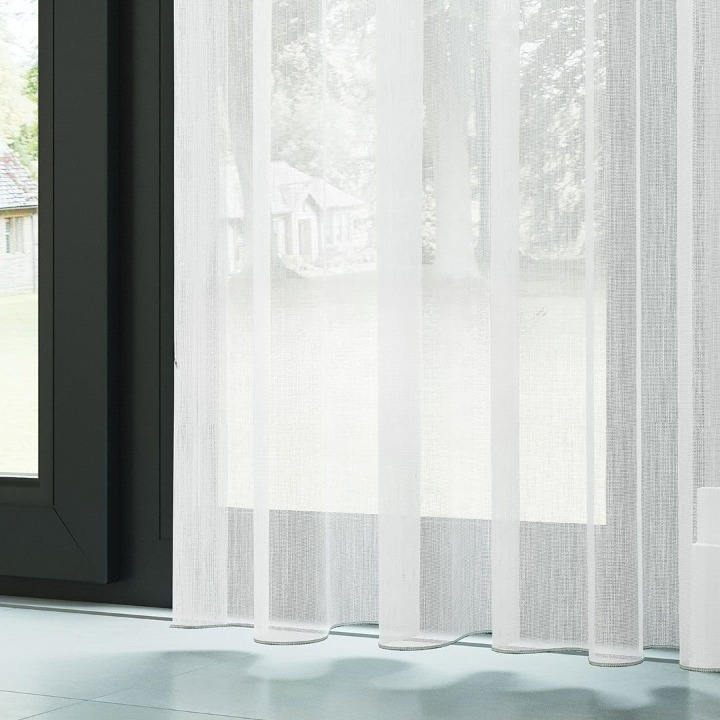 White Bamboo Textured Sheer Curtain
