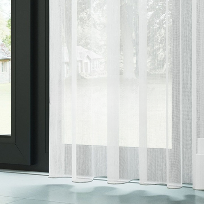 White Bamboo Textured Sheer Curtain