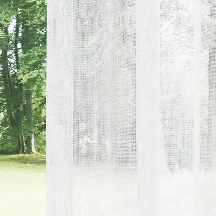 White Bamboo Textured Sheer Curtain