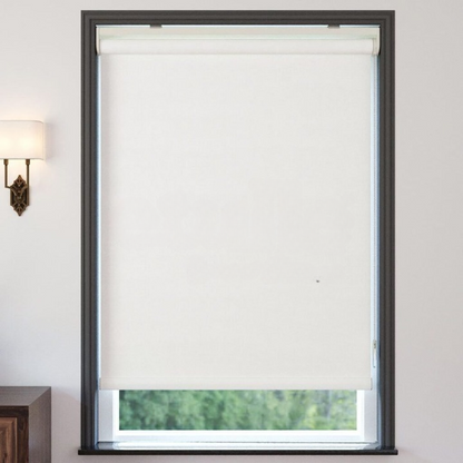 White Linen Textured Blackout Roller Blinds