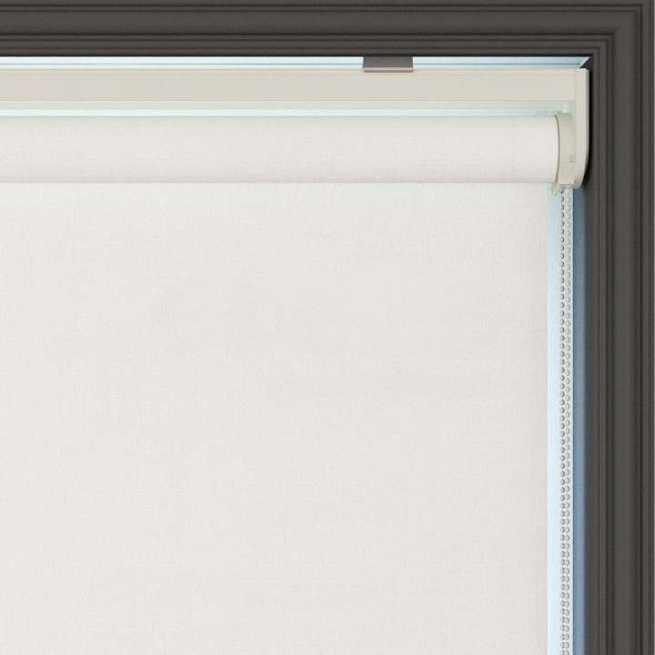 White Linen Textured Blackout Roller Blinds