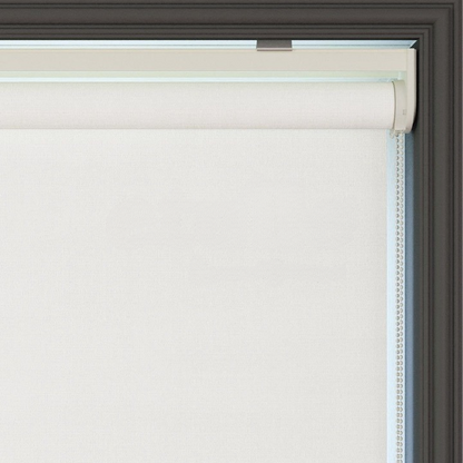 White Linen Textured Blackout Roller Blinds