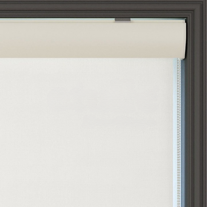 White Linen Textured Blackout Roller Blinds