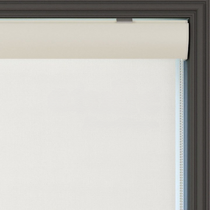 White Linen Textured Blackout Roller Blinds