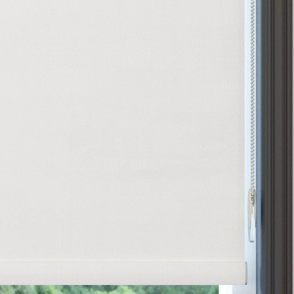 White Linen Textured Blackout Roller Blinds