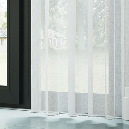 White Faux Silk Shimmering Sheer Curtain