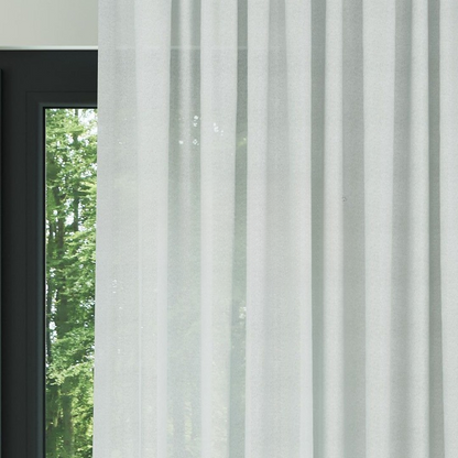 White High Density Silk Crepe Plain Sheer Curtain