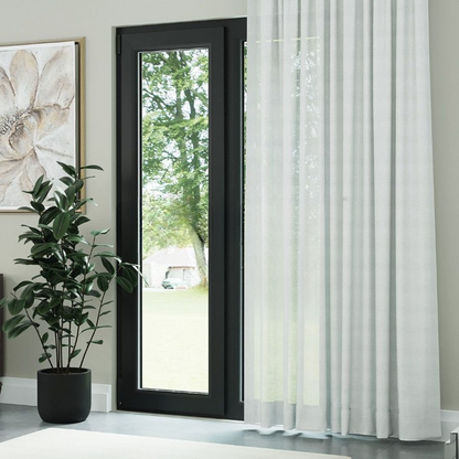White High Density Silk Crepe Plain Sheer Curtain