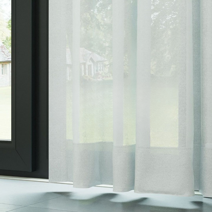White High Density Silk Crepe Plain Sheer Curtain