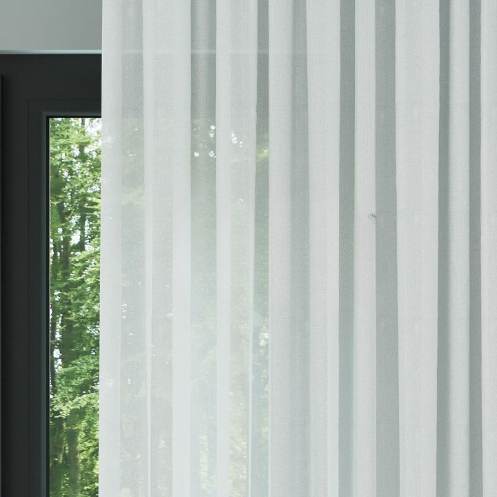Modern White Soft Crepe Textured Sheer Curtain