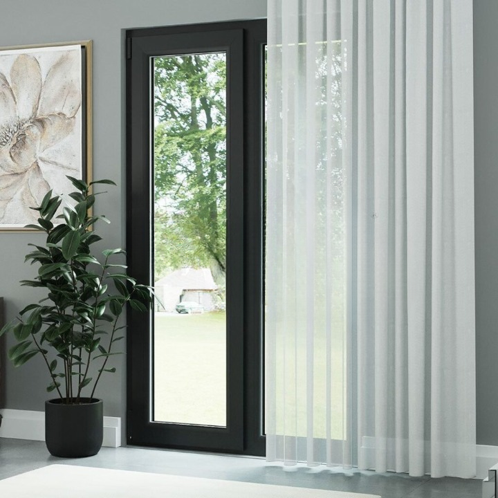 Modern White Soft Crepe Textured Sheer Curtain