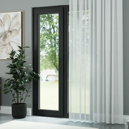 Modern White Soft Crepe Textured Sheer Curtain