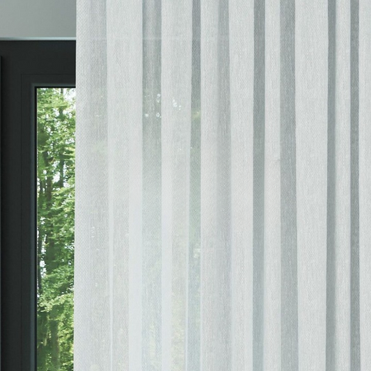 White Honeycomb Textured Linen Look Sheer Curtain