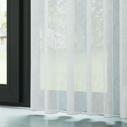 White Honeycomb Textured Linen Look Sheer Curtain