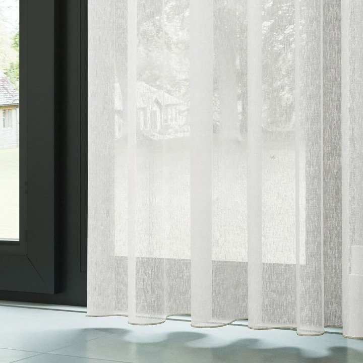 White Soft Touch Linen Look Sheer Curtain