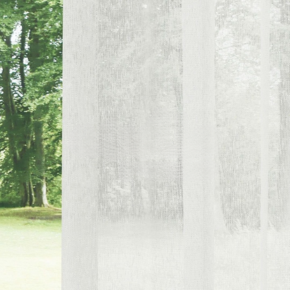 White Soft Touch Linen Look Sheer Curtain