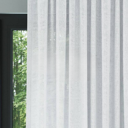 White Shimmering Plain Sheer Curtain