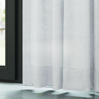 White Shimmering Plain Sheer Curtain