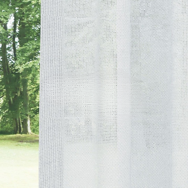 White Shimmering Plain Sheer Curtain