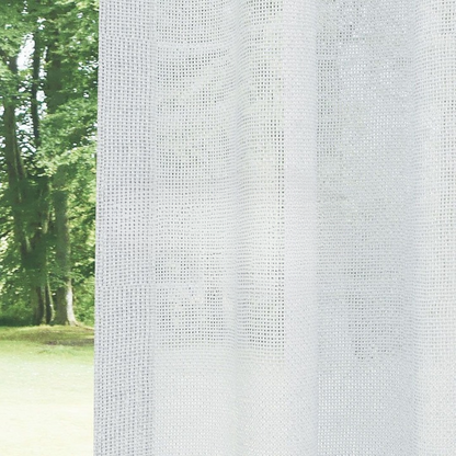 White Shimmering Plain Sheer Curtain