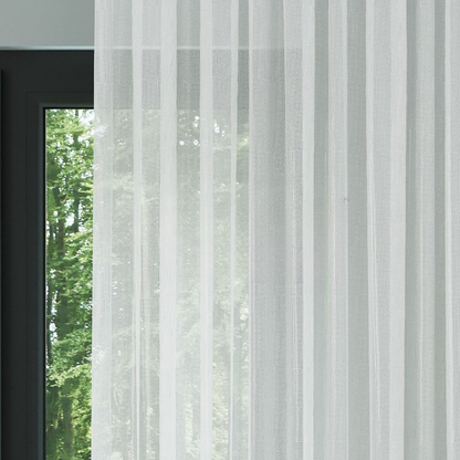 White Shimmering Honeycomb Textured Sheer Curtain