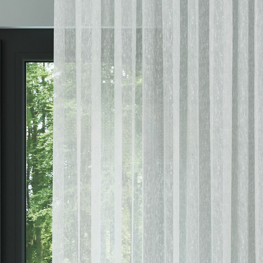 White Shantung Textured Sheer Curtain