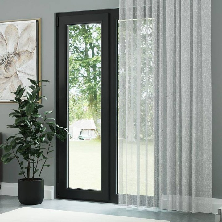 White Shantung Textured Sheer Curtain