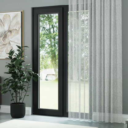 White Shantung Textured Sheer Curtain