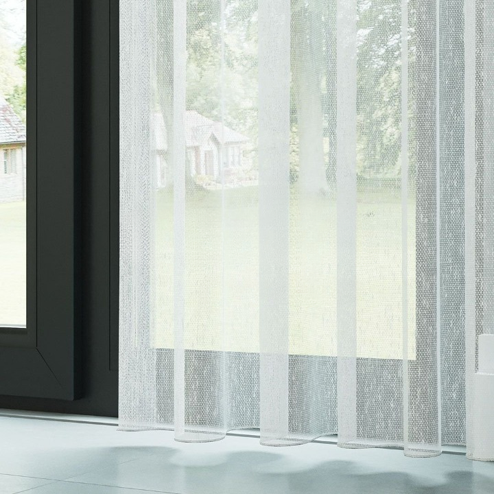White Shantung Textured Sheer Curtain