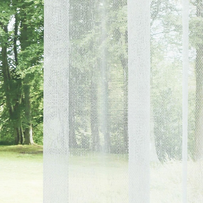 White Shantung Textured Sheer Curtain