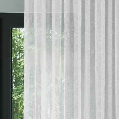 White Textured Plain Sheer Curtain