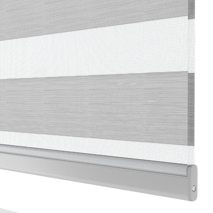 Silver Plain Zebra Roller Blind