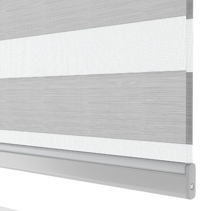 Silver Plain Zebra Roller Blind