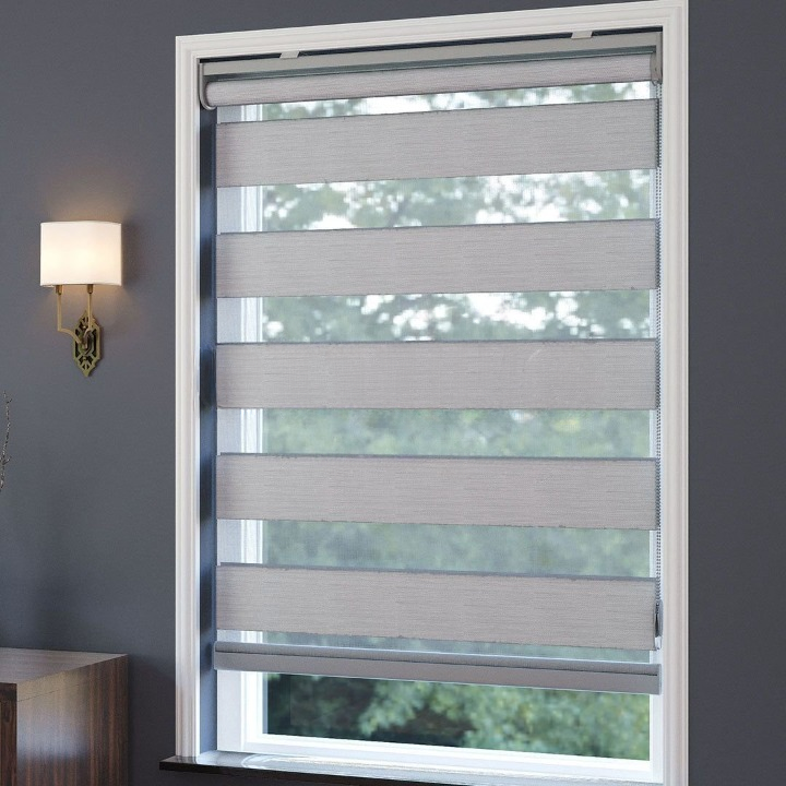 Silver Plain Zebra Roller Blind