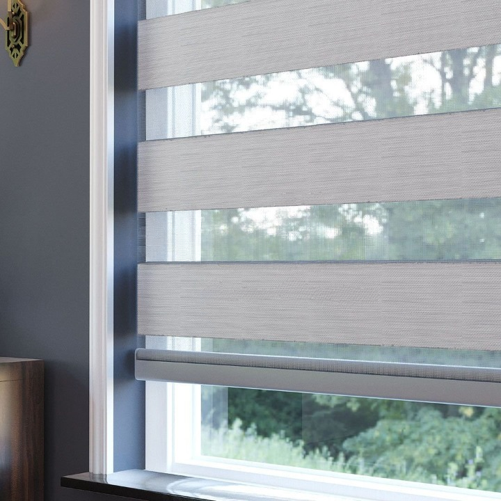 Silver Plain Zebra Roller Blind