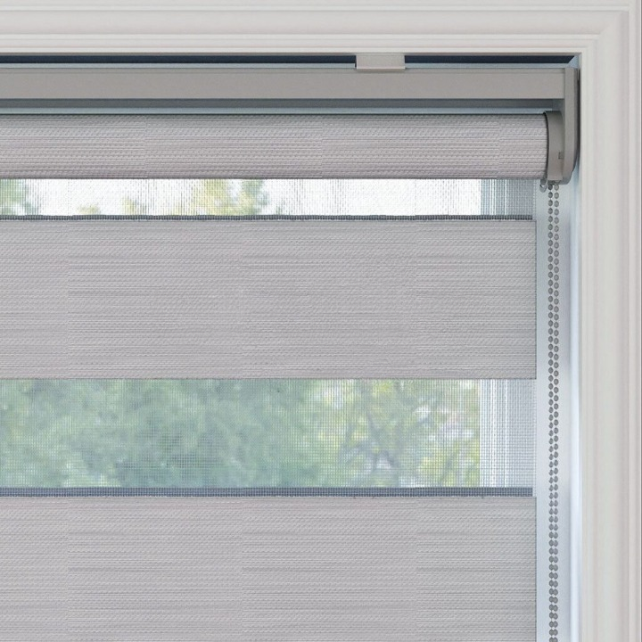 Silver Plain Zebra Roller Blind