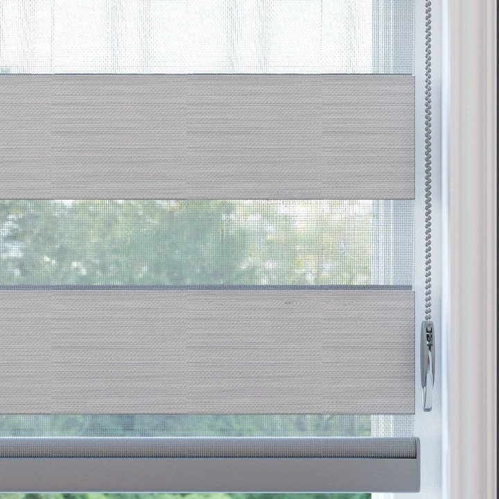Silver Plain Zebra Roller Blind